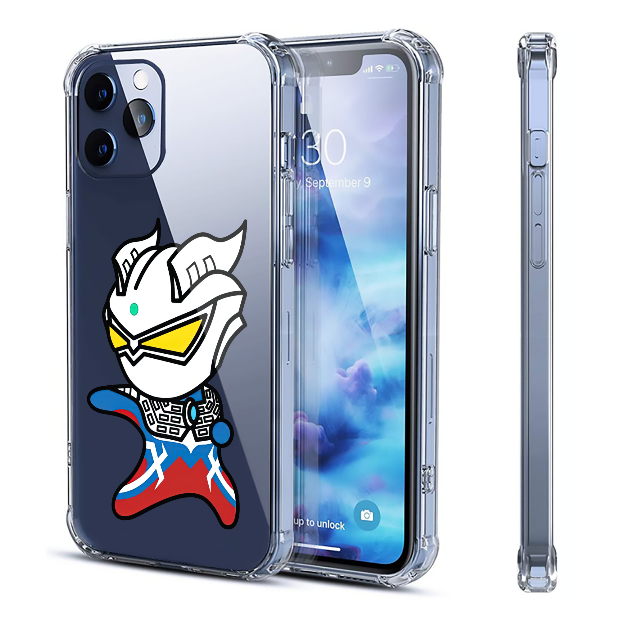 （画像用） ウルトラマン Ultraman 【iPhone 12シリーズ対応】透明スマホケース（クリアソフトケース）